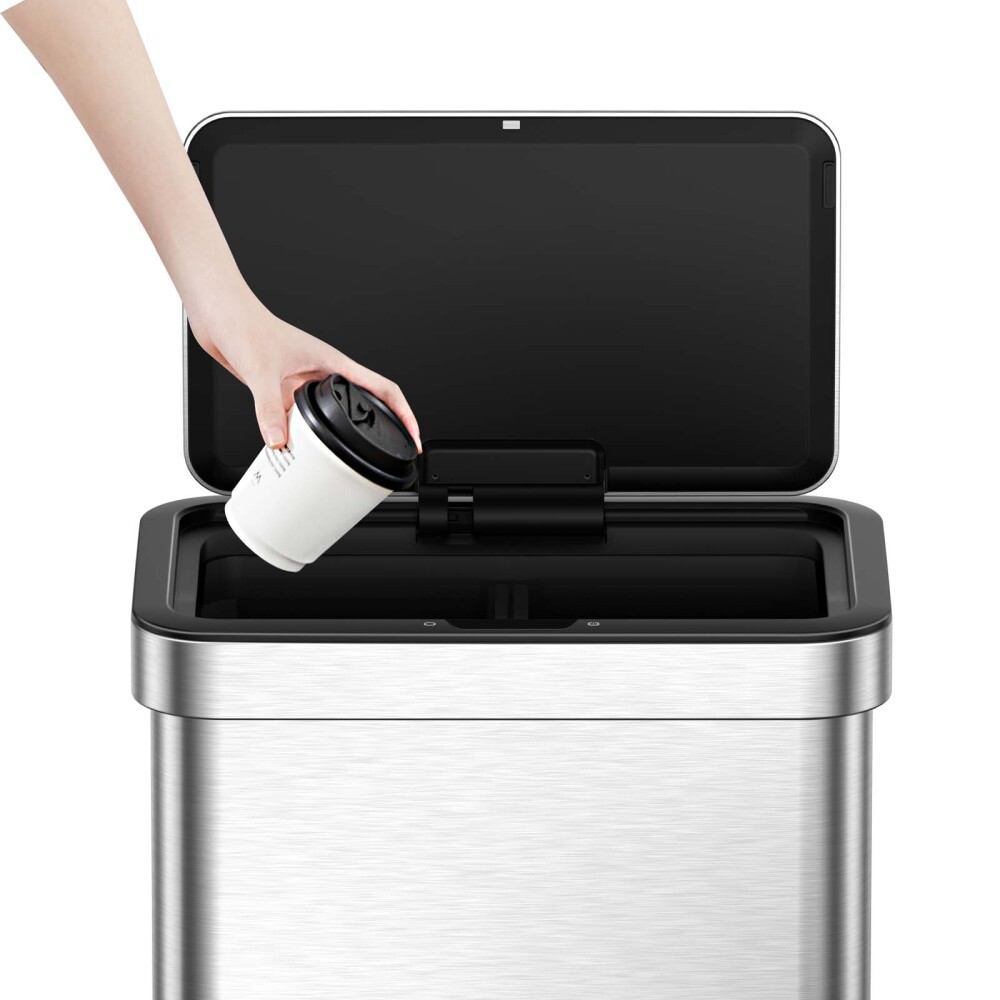 PAPELERA CON SENSOR, 50 LT ACERO-INOXIDABLE GRIS EK9578MMT