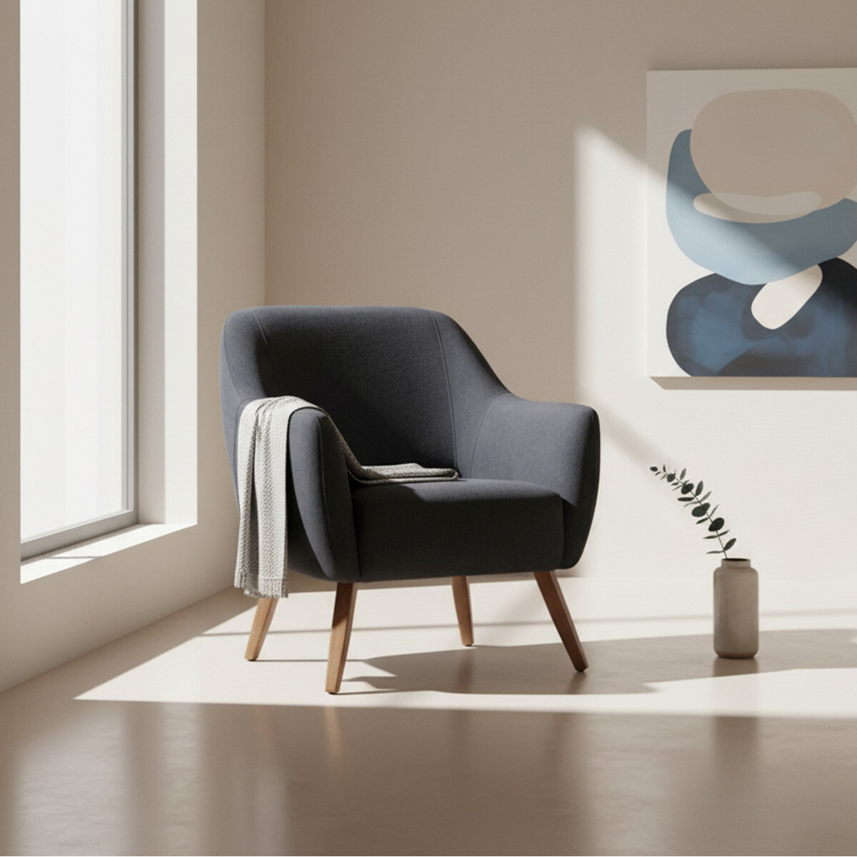 Butaca Paula - Tela Microfibra - A420 (Grafito) 