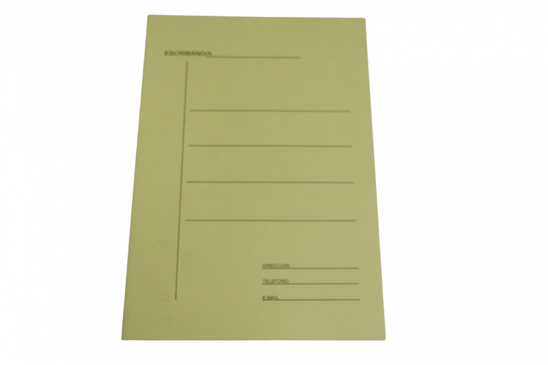 DOCENA DE CARPETAS DE CARTULINA PARA ESCRIBANIA - COLOR AMARILLO 