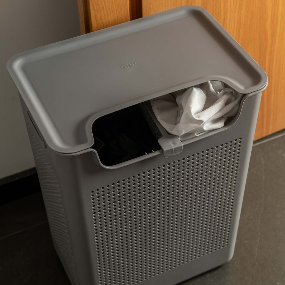 CESTO ROPA DOBLE PLASTICO GRIS CFW2000