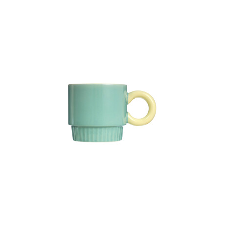 Tazas Bicolor de Cerámica en Colores Pastel Combinados Verde