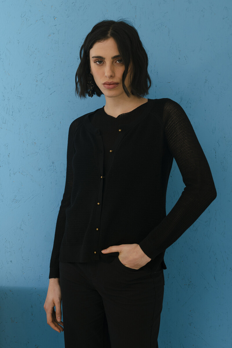 CARDIGAN CALA - NEGRO 