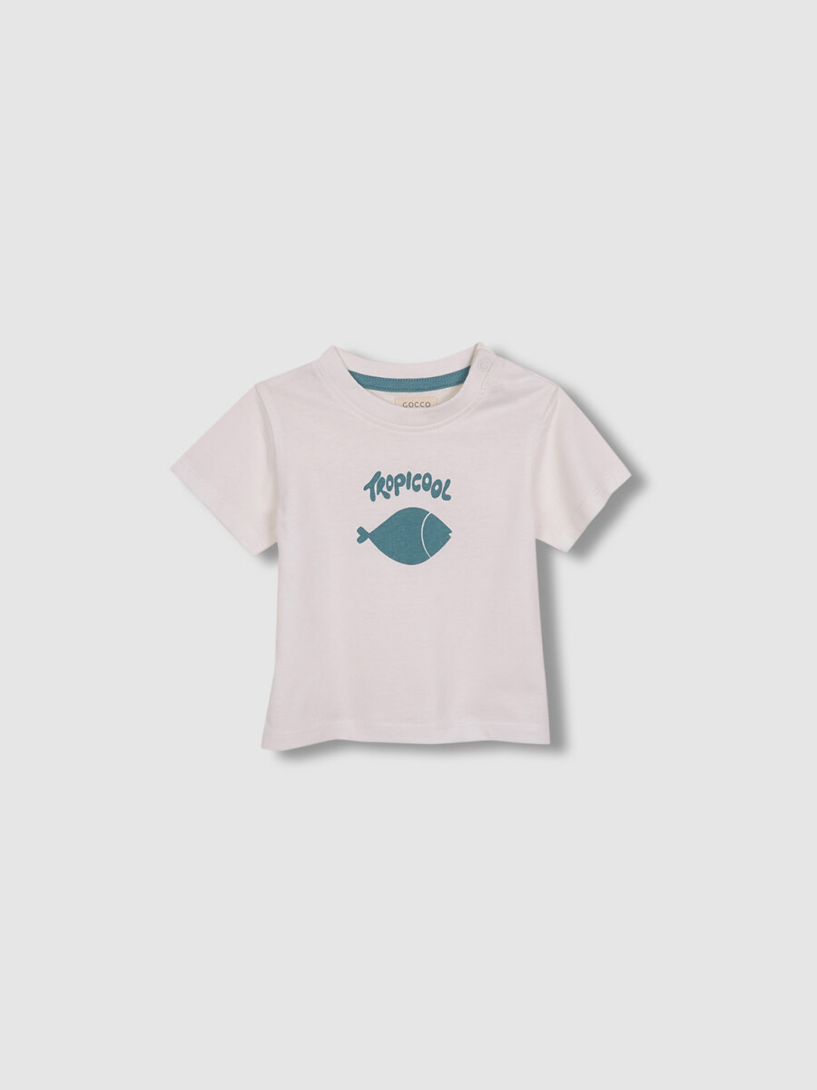 Camiseta Estampado Pez Blanco