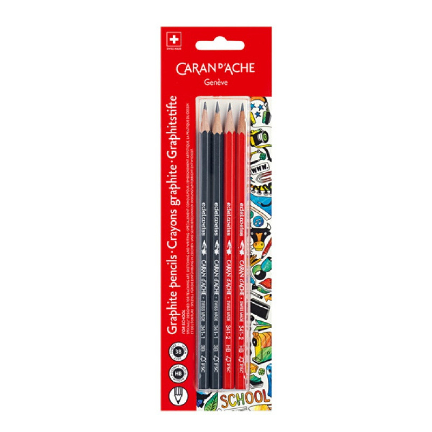 CARAND’ACHE Tomato Lápiz Caran d'Ache x 4 — Infantozzi