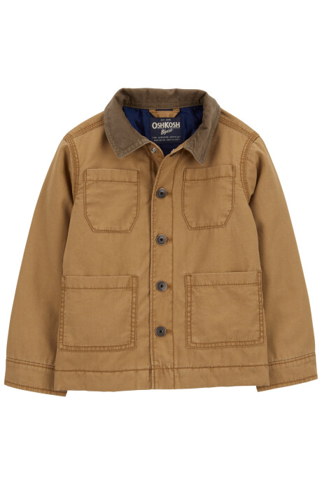 Campera de lona, con cuello de pana Campera de lona, con cuello de pana