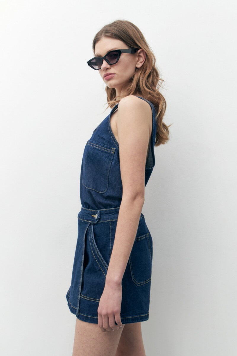 Blusa de jean con bolsillo jean oscuro