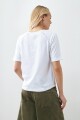 Remera manga raglán con vainillas blanco