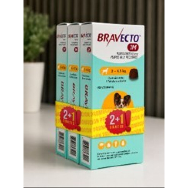 COMBO 2+1 BRAVECTO MENSUAL 2 A 4,5KG COMBO 2+1 BRAVECTO MENSUAL 2 A 4,5KG