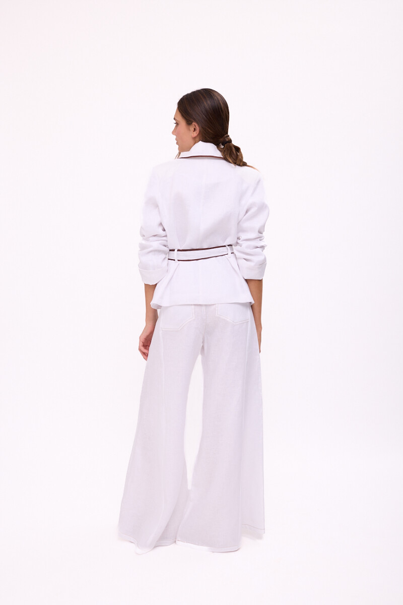 PANTALON WIDE XL LINEN SS27 Blanco