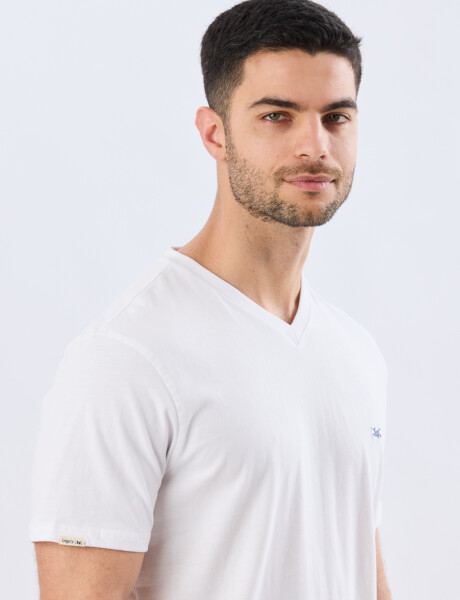 REMERA BÁSICA V DE ALGODÓN Blanco