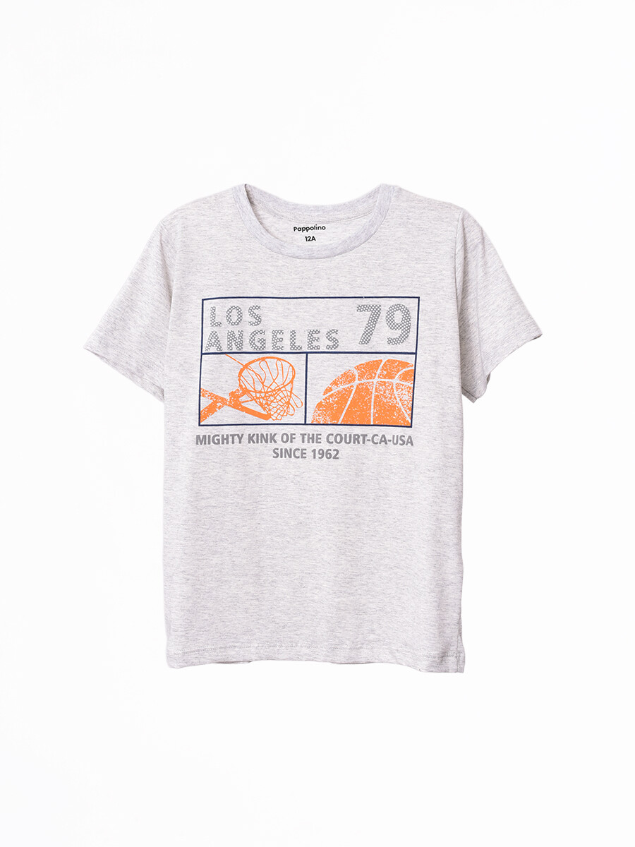 REMERA ESTAMPADA - GRIS MELANGE M 