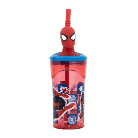 Vaso Alto con Forma 3D 18 cm 360ml Spiderman