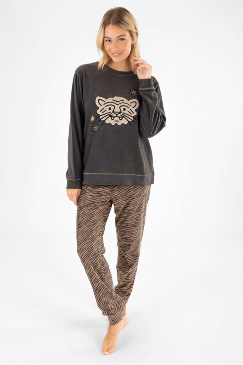 Pijama tiger grey bordado-zebra - Zebra 