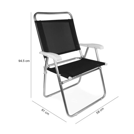 Reposera Silla Alta Plegable en Aluminio Mor Master Plus Negro