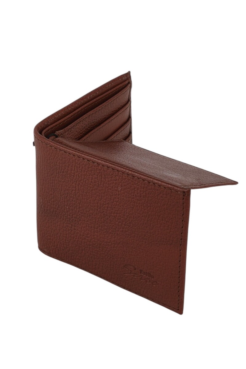 Billetera con visor y cierre Marrón