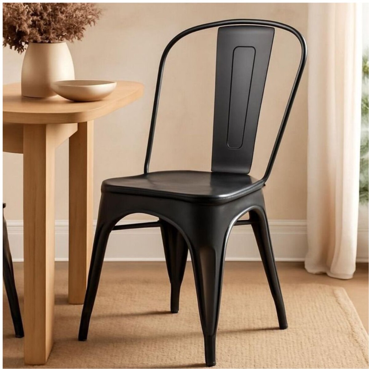 Silla Tolix OR1117-01 Metal 120Kg - NEGRO 