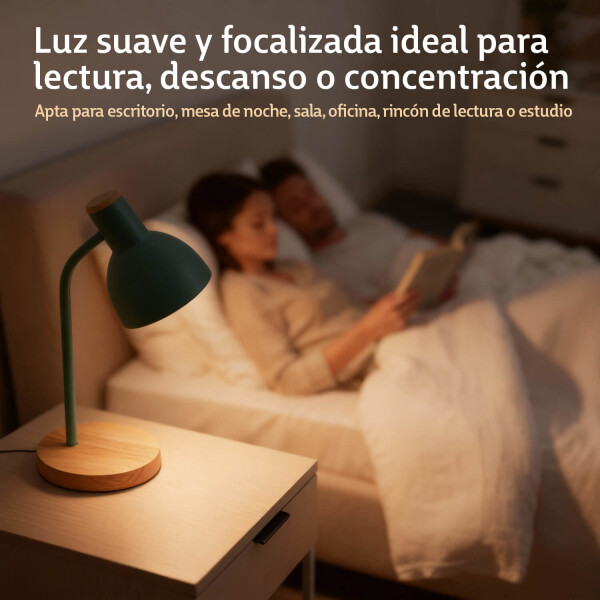 Lampara De Escritorio Velador Portatil Nordica Metal Madera Lectura IMBACK Color Verde Lampara De Escritorio Velador Portatil Nordica Metal Madera Lectura IMBACK Color Verde