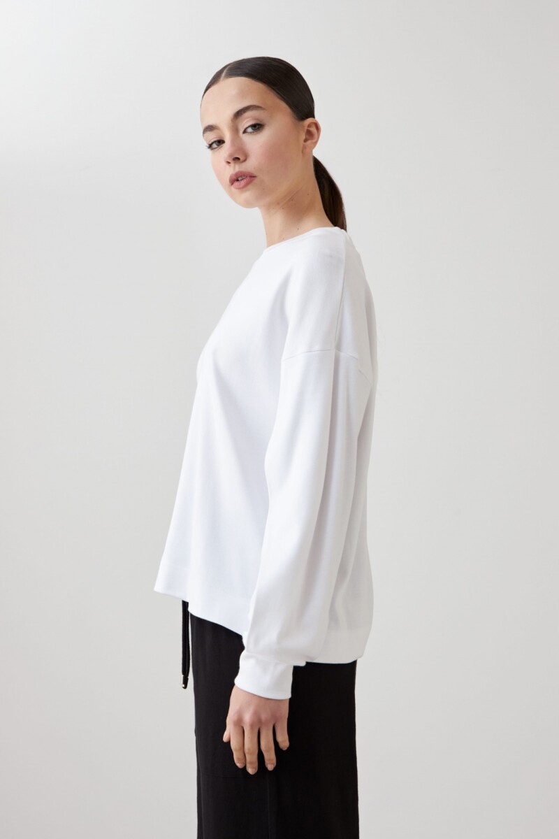 Sweatshirt con botones blanco