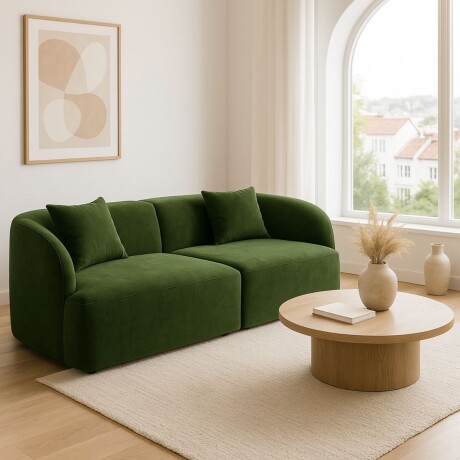 SOFA MOCA VERDE - 3 CUERPOS