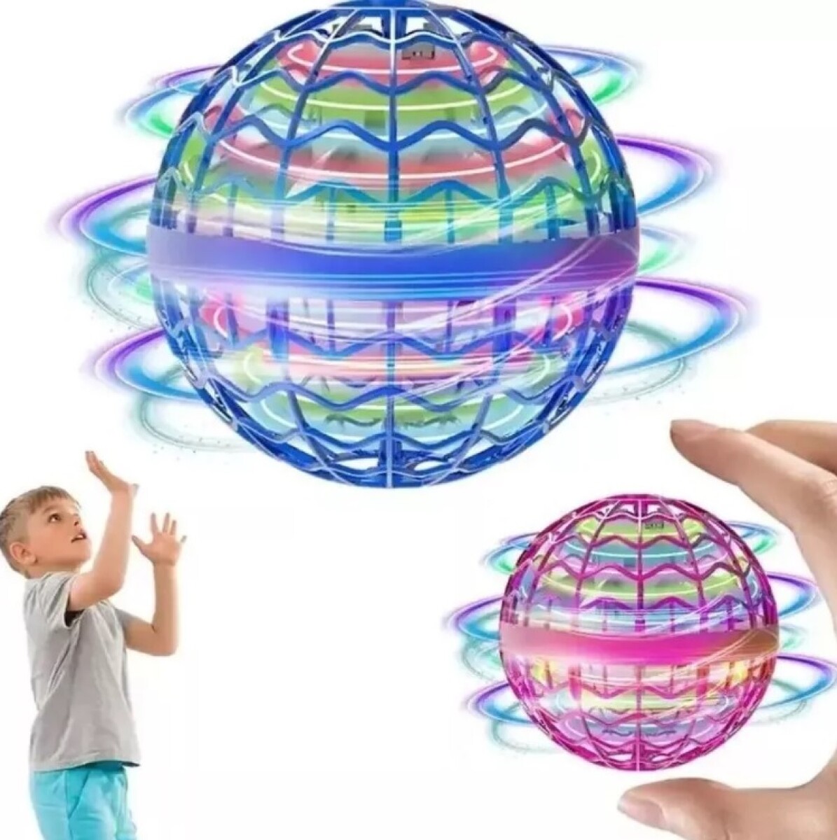 Juguete Pelota Voladora 360 con Luces Bola Spinner Magica Volador Drone Boomerang Flynova 