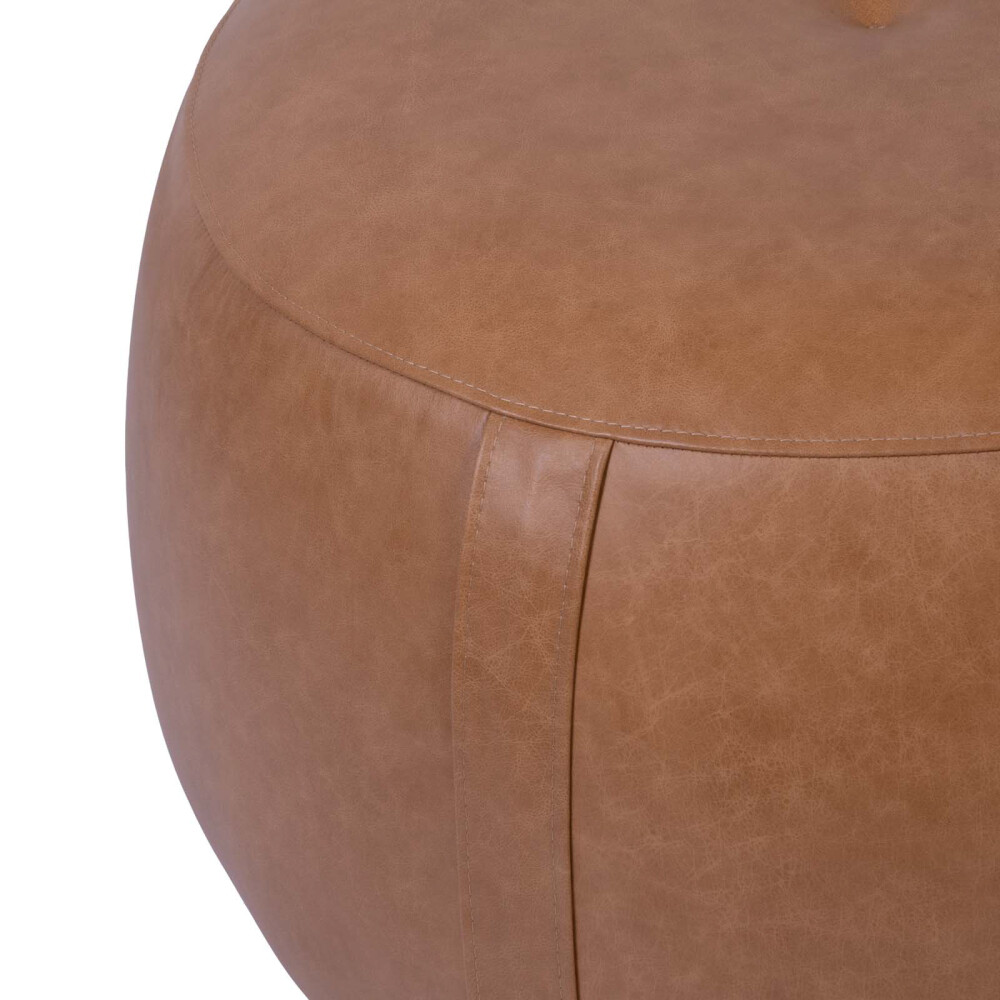 PUFF CUERO MARRON OLTEN CAMEL