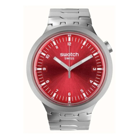Reloj Swatch SB07S104G Scarlet Shimmer unisex de acero inoxidable rojo Rojo