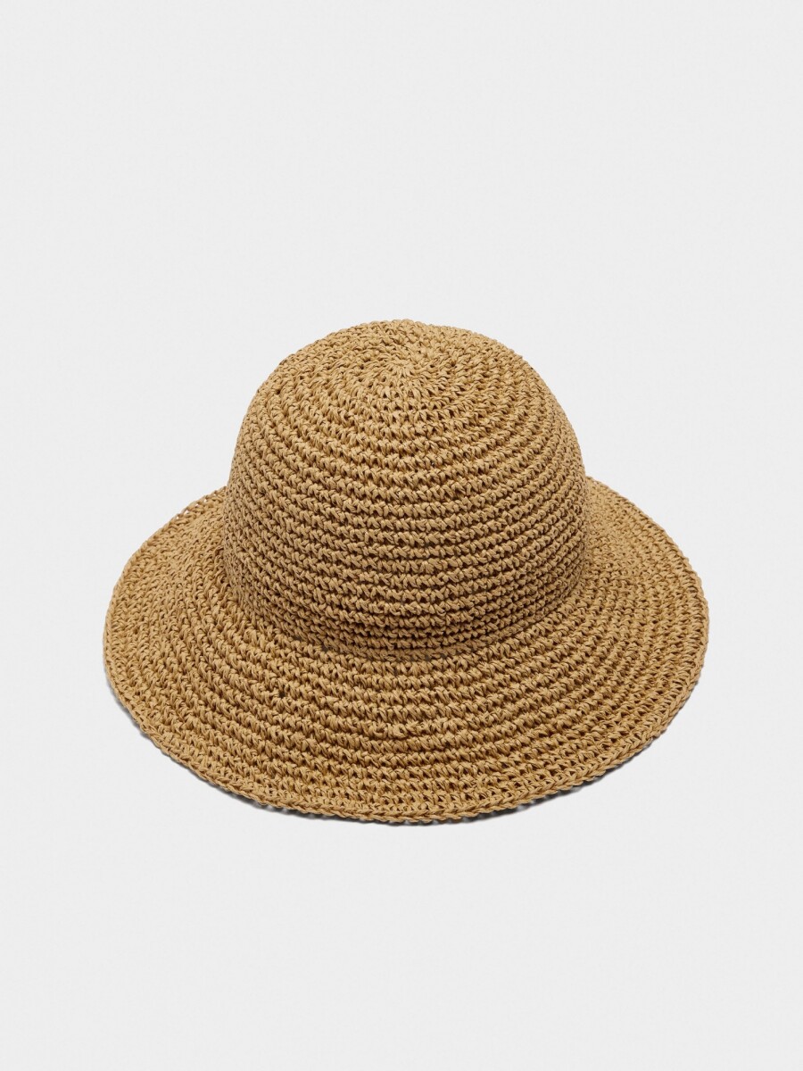Gorro Bucket Efecto Rafia natural
