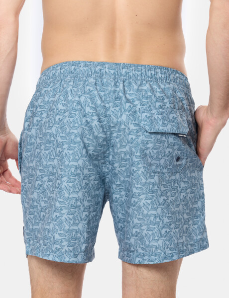 SHORT DE BAÑO ESTAMPADO Azul