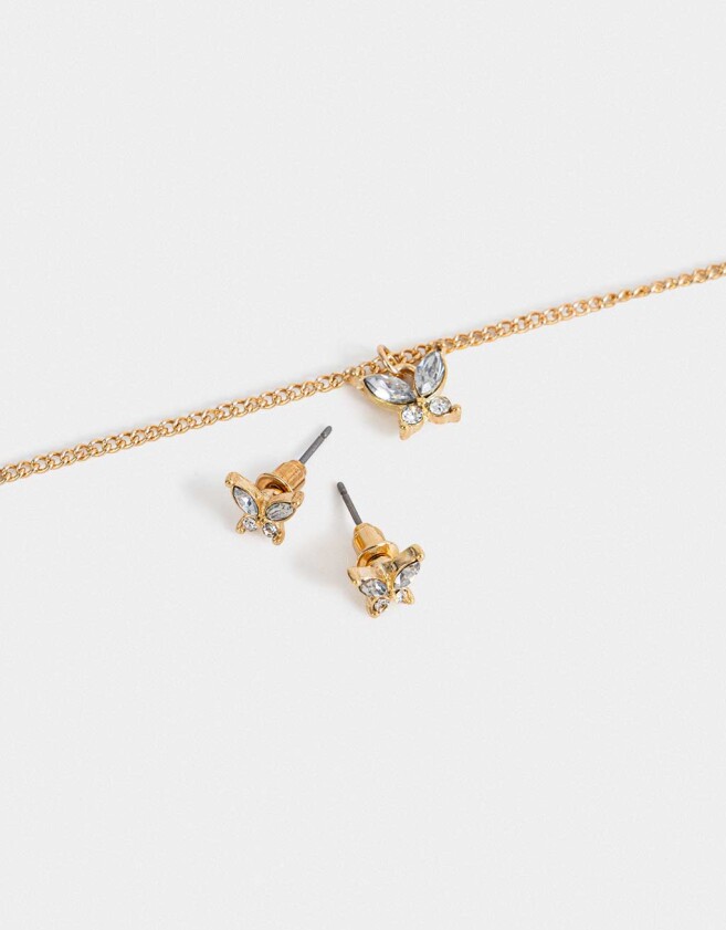 Bijouterie Set Strass Bijou Set Con Strass - Dorado
