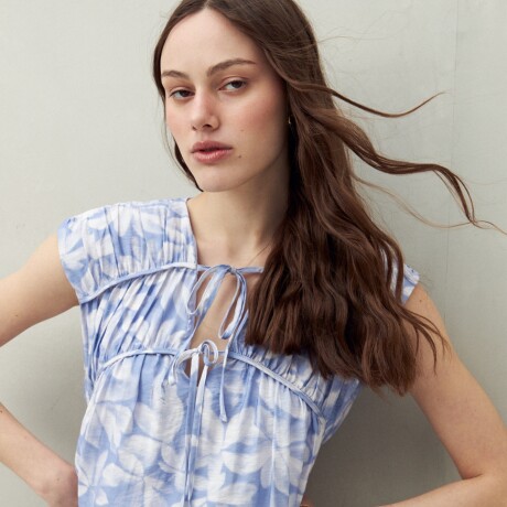 VESTIDO WILLA PRINTED Azul Lavado