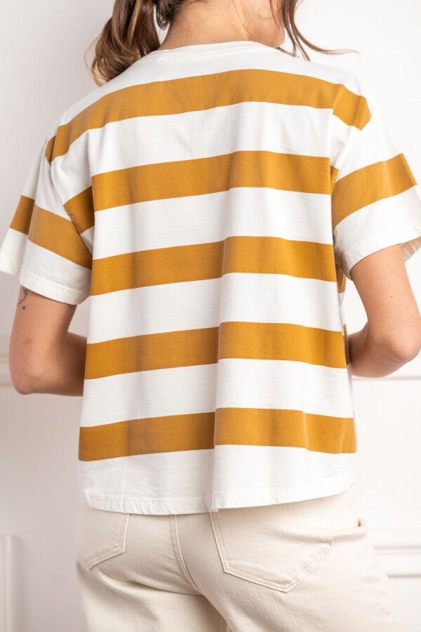 Remera Rayas Camel
