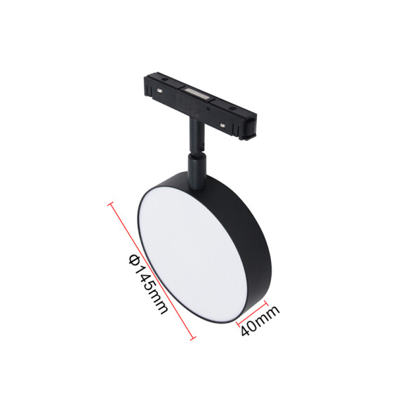 Spot Led p/riel magnét. red negro 9W cálida 24° ZU0543