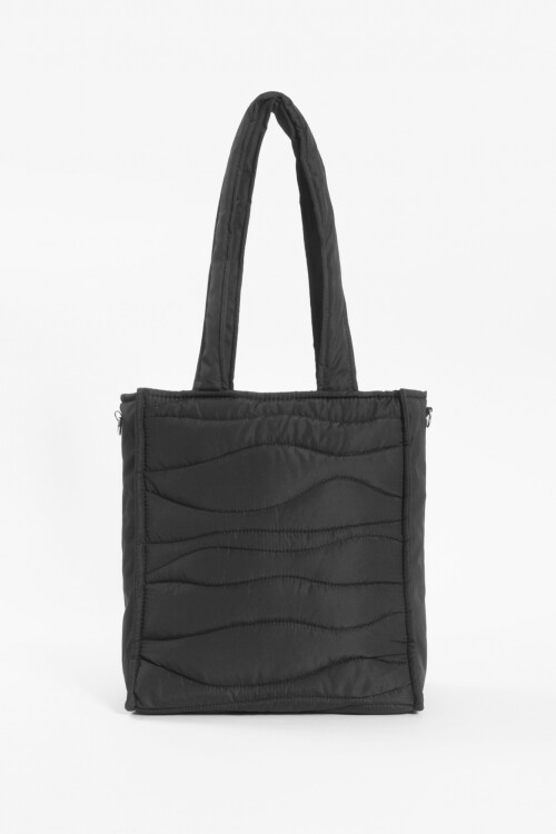 Shopper bag matelaseada negro
