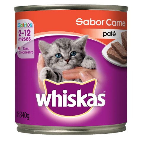 WHISKAS PATE LATA ALIMENTO HUMEDO GATITOS CARNE 340 GRAMOS