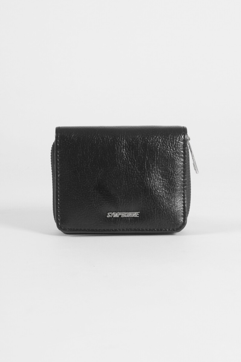 Billetera flap compartimentos negro