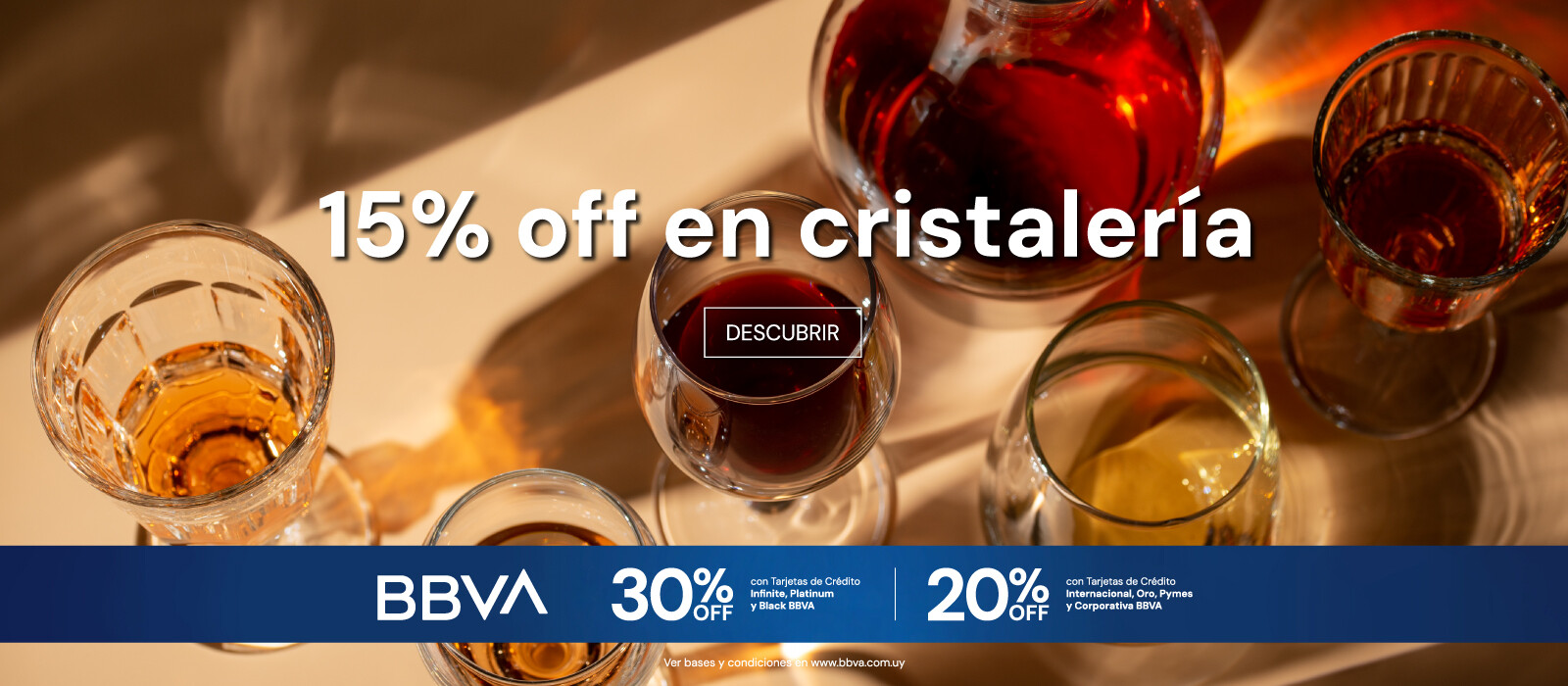 15%OFF EN CRISTALERÍA