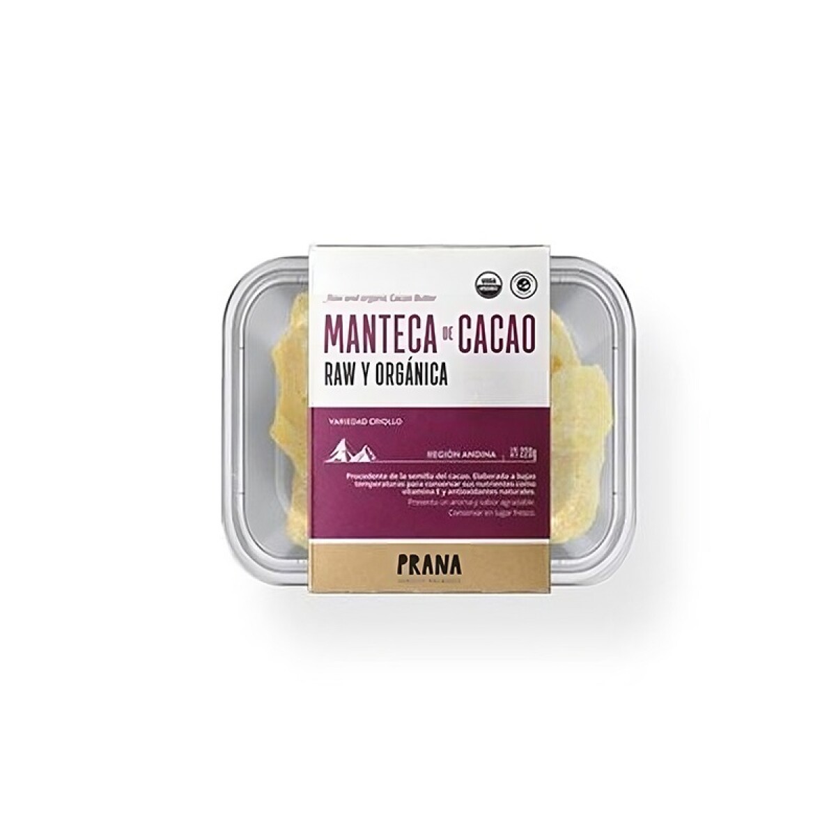 Manteca de cacao Prana 220gr. 