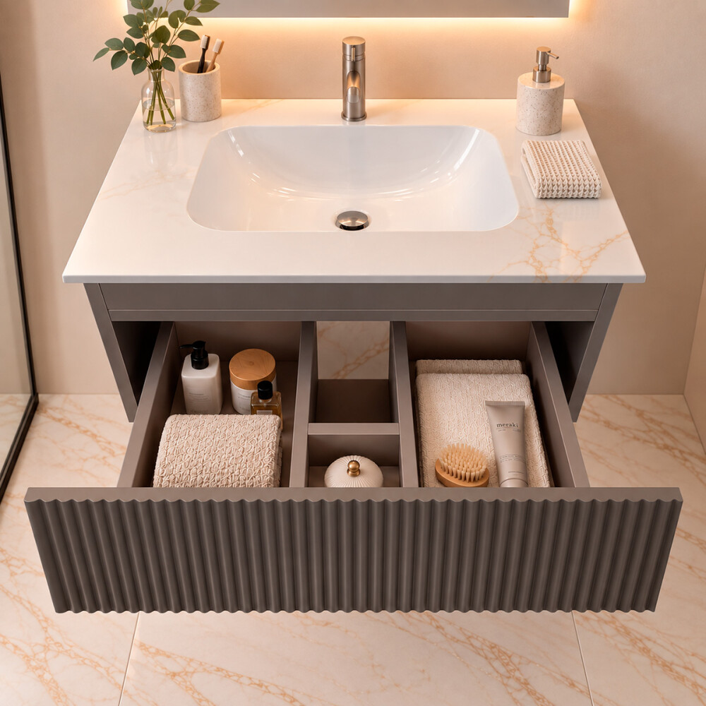 MUEBLE DE BAÑO CON ESPEJO LUZ LED MODELO 6069-60 / MUEBLE + ESPEJO LED - 60 cm Mueble De Baño Con Espejo Luz Led Modelo 6069-60 / Mueble + Espejo Led - 60 Cm