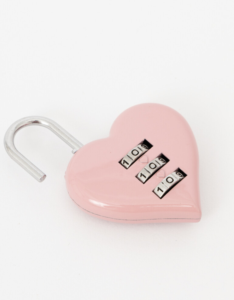 Viajes Varios Candado Con Forma De Corazón - Rosa Polvo