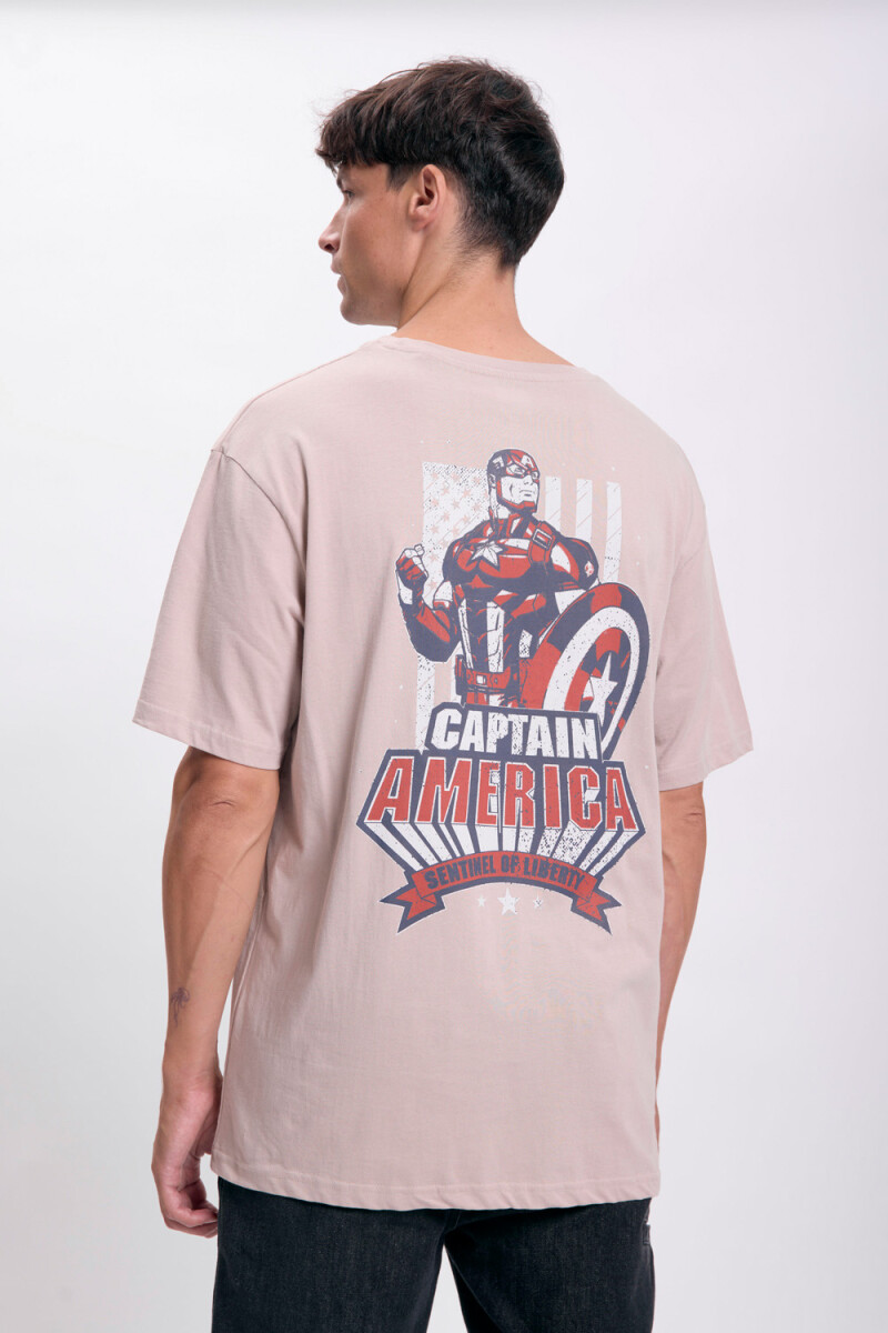 Remera oversize - Capitan America Gris Claro 