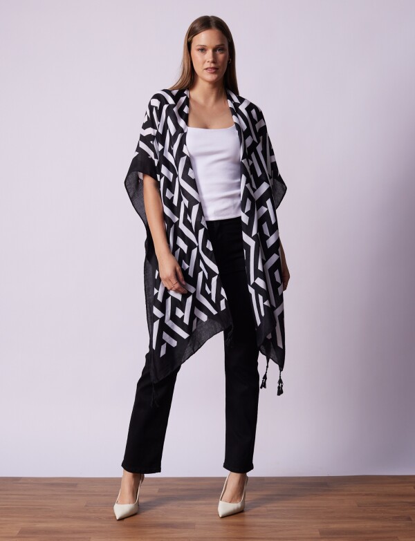Kimono Printed NEGRO/BLANCO