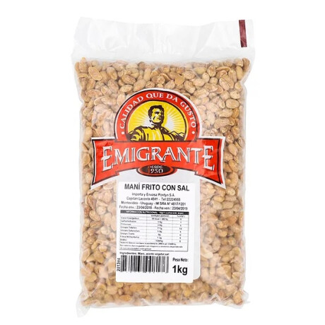 MANI REPELADO FRITO CON SAL EL EMIGRANTE 1 KG MANI REPELADO FRITO CON SAL EL EMIGRANTE 1 KG