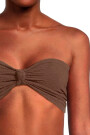 FLORAL FRILLS KNOTTED BANDEAU Marron