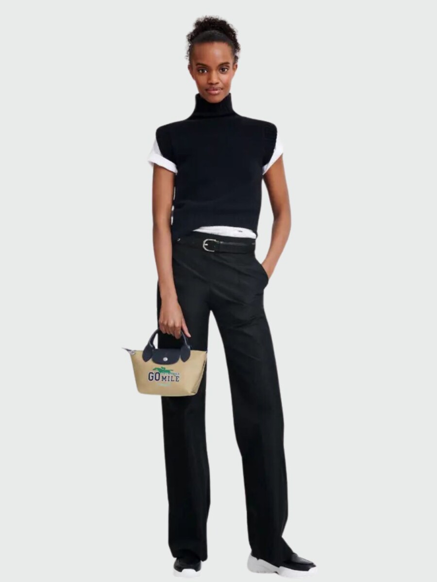 Longchamp- Cartera bandolera de gabardina de algodón XS, Le pl¡age - 0 