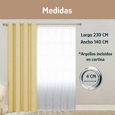 Cortina Blackout 140x230 Cm No Pasa Luz Living Dormitorio Beige Lino