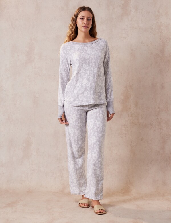Pijama Con Pantalón - Tejido Soft GRIS/MULTI