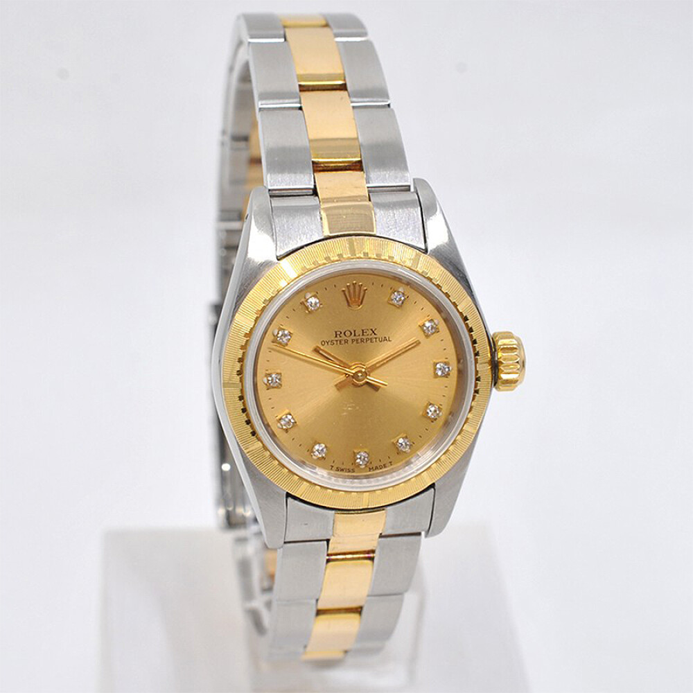 Rolex Lady Oyster Perpetual 67243 Año 1990. Acero, Oro Y Brillantes. 24 Mm Rolex Lady Oyster Perpetual 67243 Año 1990. Acero, Oro Y Brillantes. 24 Mm
