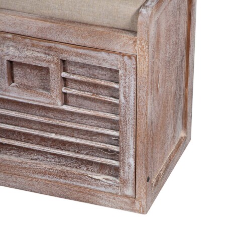 BANCO RECIBIDOR MADERA-Y-TELA MARRON ARIADNE VINTAGE