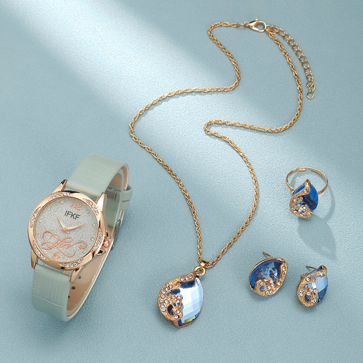 Set de reloj para dama - Lágrima Azul 