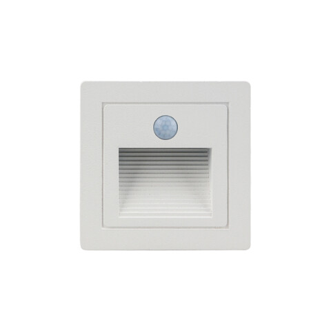 Lámpara pared LED IP65 blanca 3W cálida 90°+sensor IX4824